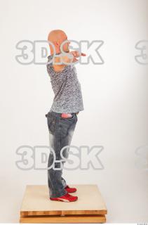 Whole body modeling reference blue jeans gray tshirt 0023